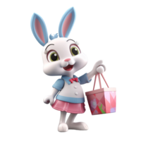 3D cute rabbit character png