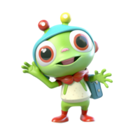 3D cute frog character png