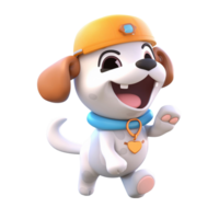 3d mignonne chien personnage ai génératif png