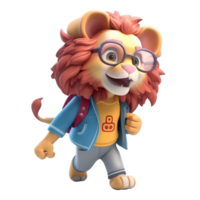 3d mignonne Lion personnage ai génératif png