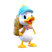 3D cute duck character png