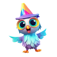 3D cute owl character png