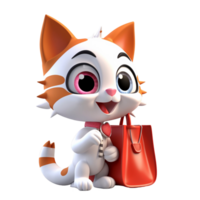 3D cute cat character png