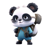 3D cute panda character png