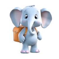 3d schattig olifant karakter ai generatief png