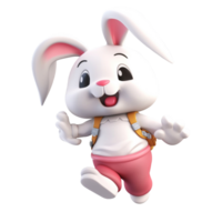 3d mignonne lapin personnage ai génératif png