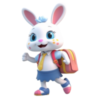 3D cute rabbit character png