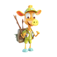 3d fofa girafa personagem ai generativo png