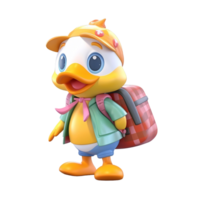 3D cute duck character png