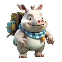 3D cute pig character png