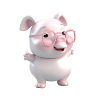 3d mignonne porc personnage ai génératif png