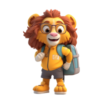 3D cute lion character png