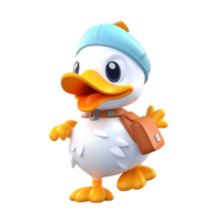 3D cute duck character png