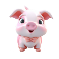 3d süß Schwein Charakter ai generativ png