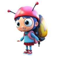 3d carino coccinella personaggio ai generativo png