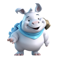 3D cute pig character png