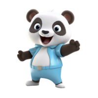 3D cute panda character png