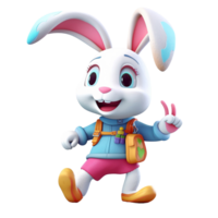 3D cute rabbit character png