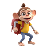 3D cute monkey character png