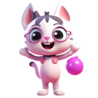 3D cute cat character png