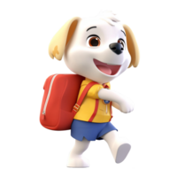 3D cute dog character png