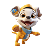 3D cute dog character png