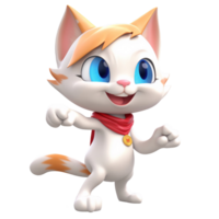 3d linda gato personaje ai generativo png