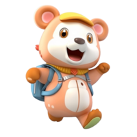 3D cute bear character png