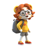 3D cute lion character png