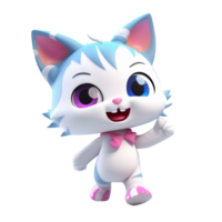 3d mignonne chat personnage ai génératif png