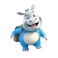 3d mignonne porc personnage ai génératif png