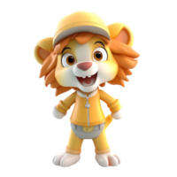 3d mignonne Lion personnage ai génératif png
