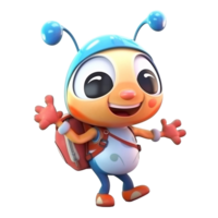 3d mignonne abeille personnage ai génératif png