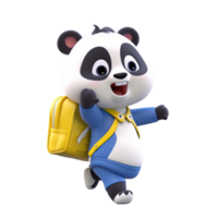 3d schattig panda karakter ai generatief png