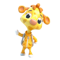 3D cute giraffe character png