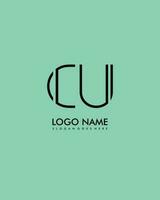 cu inicial minimalista moderno resumen logo vector