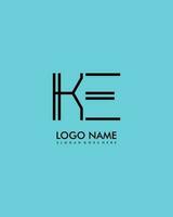 KE Initial minimalist modern abstract logo vector
