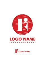 Initial KI negative space logo with circle template vector