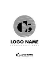 Initial OT negative space logo with circle template vector