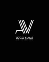 AV Initial minimalist modern abstract logo vector