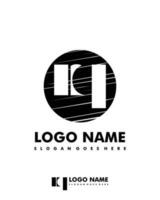 Initial NQ negative space logo with circle template vector