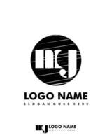 Initial MG negative space logo with circle template vector