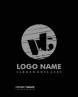 Initial VT negative space logo with circle template vector