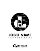 Initial EL negative space logo with circle template vector