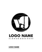 Initial VG negative space logo with circle template vector