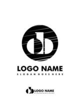 Initial OB negative space logo with circle template vector
