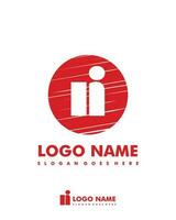 Initial NI negative space logo with circle template vector