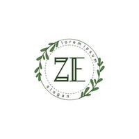 ZE Initial beauty floral logo template vector