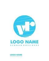 Initial VR negative space logo with circle template vector