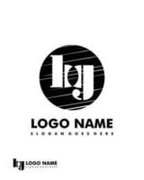 Initial BG negative space logo with circle template vector